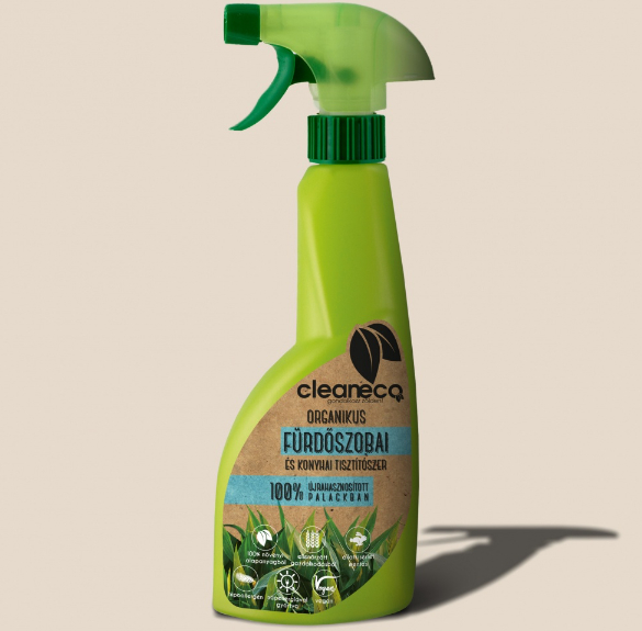 Cleaneco organikus fürdőszobai és konyhai tisztítószer spray - 0,5 l (újrahasznosított csomagolásban)