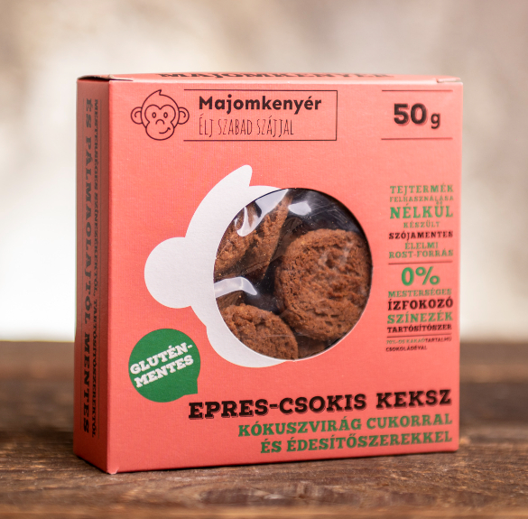Epres-csokoládés keksz cukorral és édesítőszerekkel -50 g