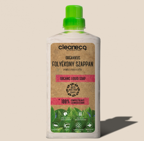 Cleaneco organikus folyékony szappan (púder illattal) - 1l