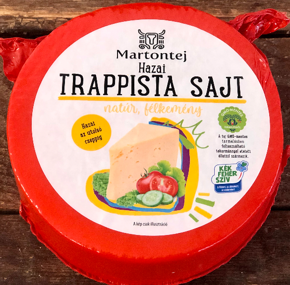 Hazai natúr félkemény trappista sajt - kb. 1,1 kg