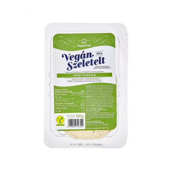 Veganchef - Vegán szeletelt mediterrán ízesítésű - 100 g