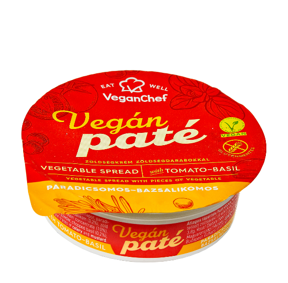 Veganchef - Vegán Paté Zöldségkrém borsóproteinnel - paradicsomos-bazsalikomos - 110 g
